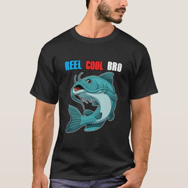 Reel Cool Bro Shirt Brother Fishing Gift  (Front)