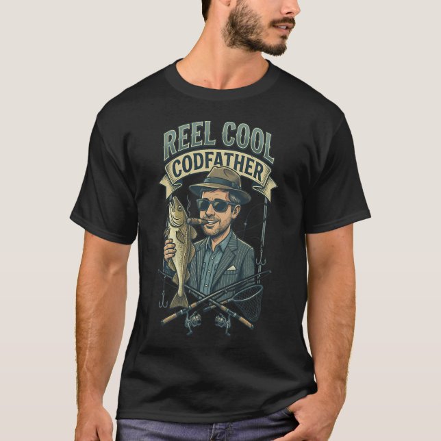 Reel Cool Codfather â€“ Funny Fishing T-Shirt (Front)