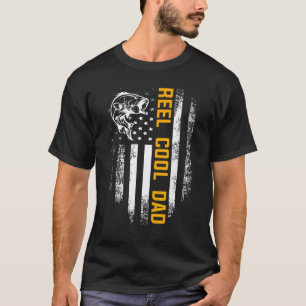 Reel Cool Dad American Flag Fishing Father's Day T-Shirt