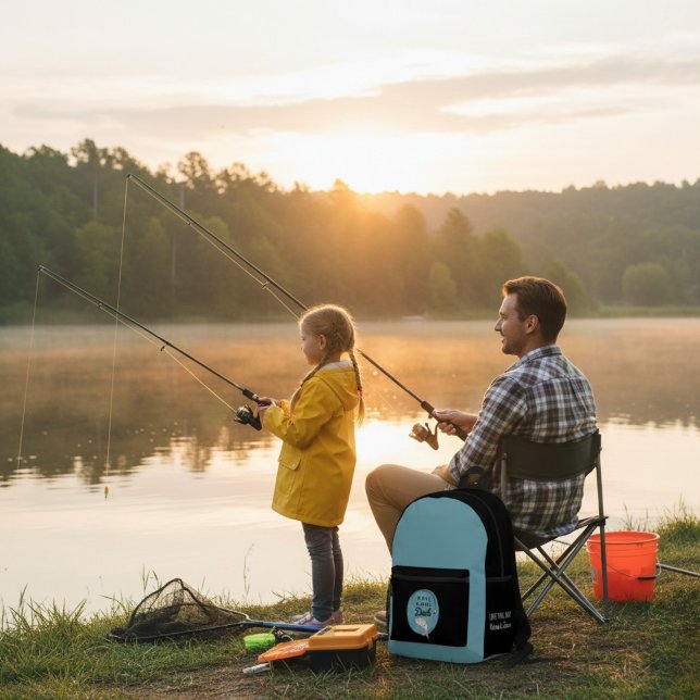 Reel Cool Dad Backpack (Let Dad know how cool he is with this, "Reel Cool Dad" fishing backpack! )