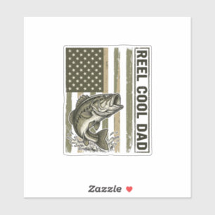 Reel Cool Dad Bass Fishing Flag Vector Design_1