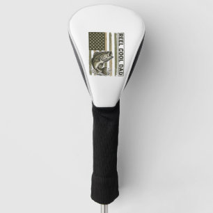 Reel Cool Dad Bass Fishing Flag Vector Design_1 Golf Head Cover