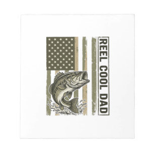 Reel Cool Dad Bass Fishing Flag Vector Design_1 Notepad
