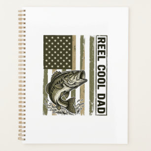 Reel Cool Dad Bass Fishing Flag Vector Design_1 Planner