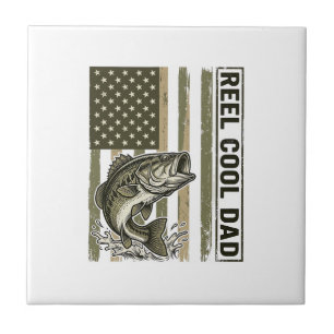 Reel Cool Dad Bass Fishing Flag Vector Design_1 Tile