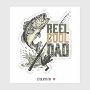 Reel Cool Dad Bass Fishing Vintage Engraving Desig