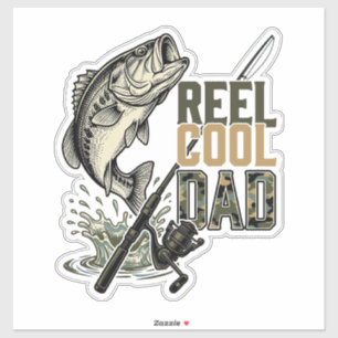 Reel Cool Dad Bass Fishing Vintage Engraving Desig