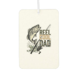 Reel Cool Dad Bass Fishing Vintage Engraving Desig Car Air Freshener