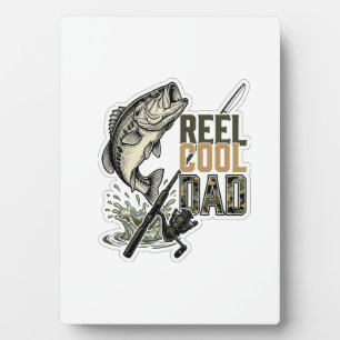 Reel Cool Dad Bass Fishing Vintage Engraving Desig Plaque