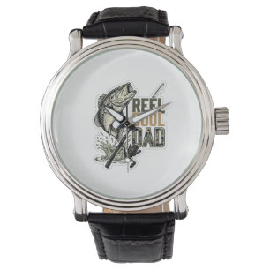 Reel Cool Dad Bass Fishing Vintage Engraving Desig Watch