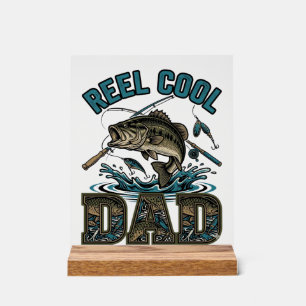 Reel Cool Dad Bass Fishing Vintage Vector Design_1 Acrylic Sign