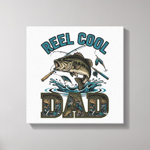 Reel Cool Dad Bass Fishing Vintage Vector Design_1 Canvas Print
