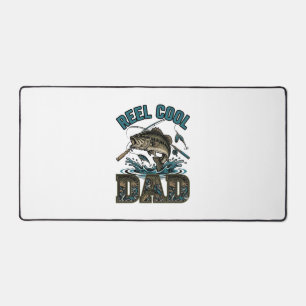 Reel Cool Dad Bass Fishing Vintage Vector Design_1 Desk Mat