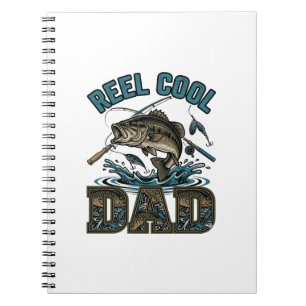 Reel Cool Dad Bass Fishing Vintage Vector Design_1 Notebook
