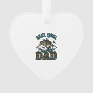 Reel Cool Dad Bass Fishing Vintage Vector Design_1 Ornament