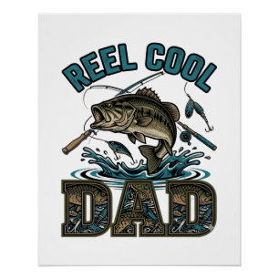 Reel Cool Dad Bass Fishing Vintage Vector Design_1 Poster