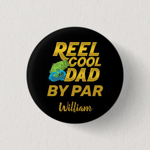Reel Cool Dad Fathers Day Personalised 3 Cm Round Badge