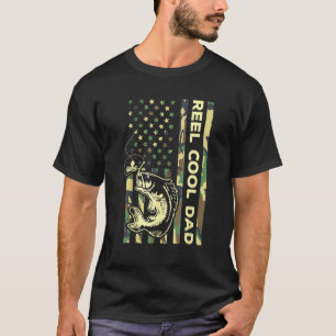 Reel Cool Dad Fisherman Father Patriotic Fishing S T-Shirt