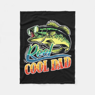 Reel Cool Dad Fisherman Funny Fishing Fleece Blanket