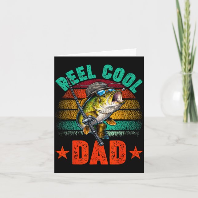 Reel cool dad fishing daddy funny father's day card (Front)