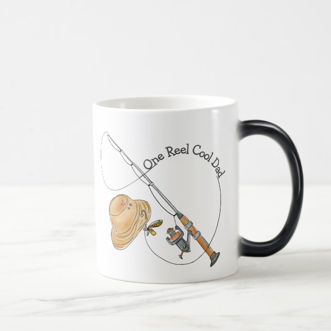Reel Cool Dad Fishing Pun Magic Mug (Right)