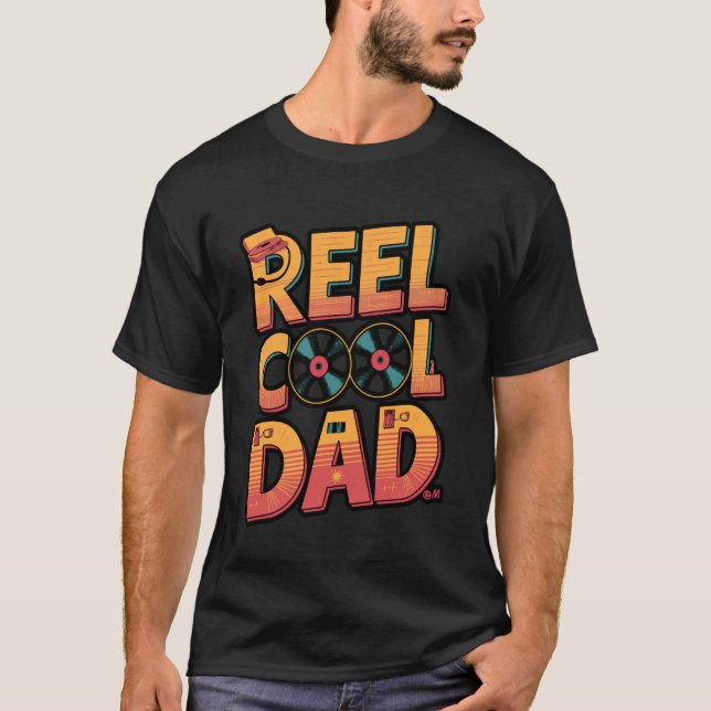 Reel Cool Dad Funny Fishing design T-Shirt (Front)