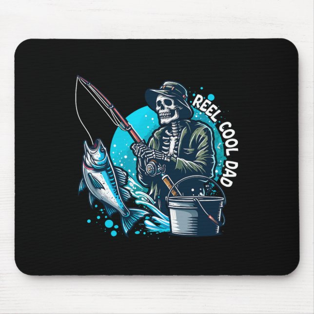 Reel Cool Dad Funny Skeleton Fishing Dad Father's  Mouse Pad (Front)
