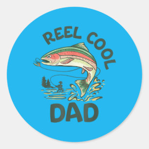 Reel Cool Dad New Dad Life Fisherman Fathers Day Classic Round Sticker