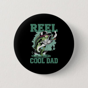 Reel Cool Dad Papa Fishing Fisherman Fish Lover Fa 6 Cm Round Badge