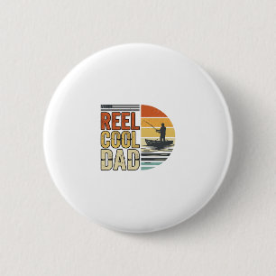 Reel Cool Dad Vintage Fishing T-Shirt Design_1 6 Cm Round Badge