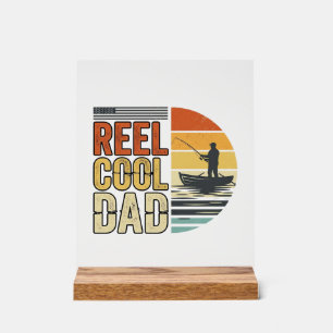 Reel Cool Dad Vintage Fishing T-Shirt Design_1 Acrylic Sign