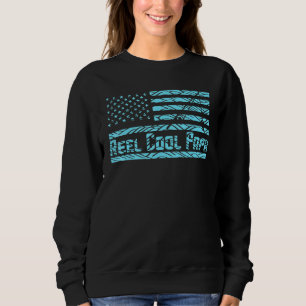 Reel Cool Fathers Day Papa Camouflage American Fla Sweatshirt