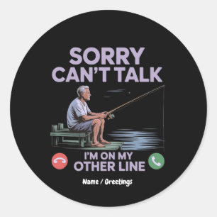 Reel Cool Funny Dad Fishing Perfect Gift Classic Round Sticker
