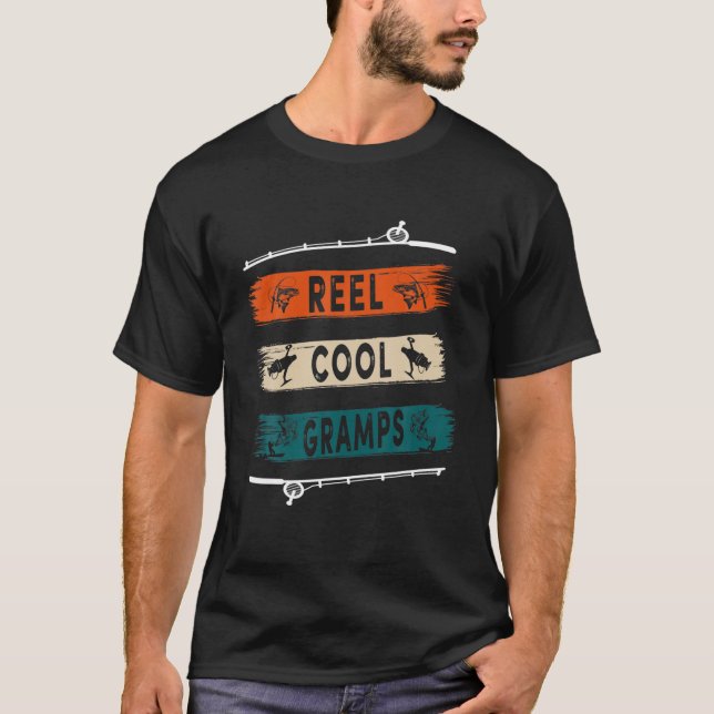 Reel Cool Gramps Fisherman Funny Fishing Tee (Front)