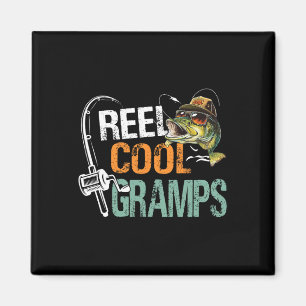 Reel Cool Gramps Fishing Gramps Birthday Vintage Magnet