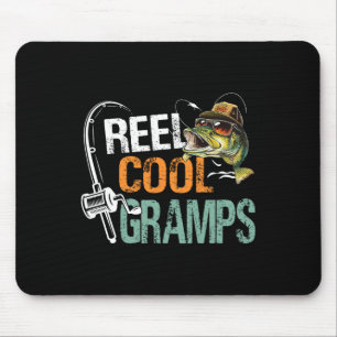 Reel Cool Gramps Fishing Gramps Birthday Vintage  Mouse Pad