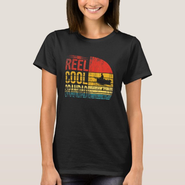 Reel Cool Grandad Fisherman Dad Grandpa Fathers Da T-Shirt (Front)