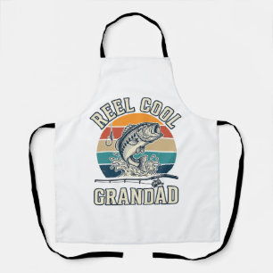 Reel Cool Grandad Fishing Vintage Sunset Shirt_1 Apron
