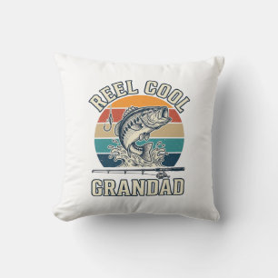 Reel Cool Grandad Fishing Vintage Sunset Shirt_1 Cushion