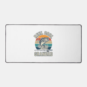 Reel Cool Grandad Fishing Vintage Sunset Shirt_1 Desk Mat