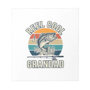 Reel Cool Grandad Fishing Vintage Sunset Shirt_1 Notepad