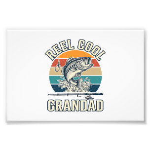 Reel Cool Grandad Fishing Vintage Sunset Shirt_1 Photo Print