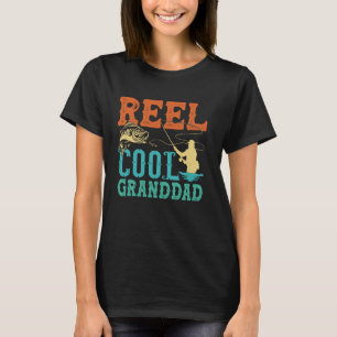 Reel Cool Granddad vintage funny fishing rod - gra T-Shirt