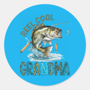 Reel Cool Grandma Mothers Day Fishing Lovers Classic Round Sticker