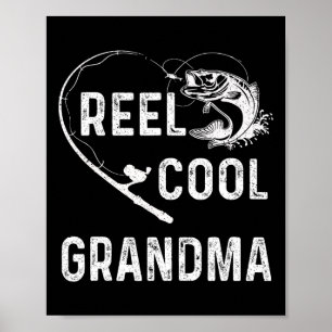 Reel Cool Grandma Retro Fishing Lover For Mothers Poster