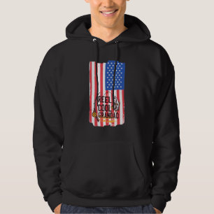 Reel Cool Grandpa Fathers Day Usa Flag Fish Fishin Hoodie