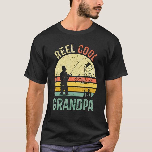Reel Cool Grandpa Fisherman Daddy Father's Day Fis T-Shirt (Front)