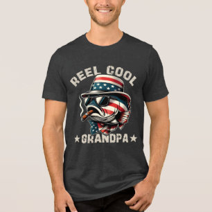 Reel Cool Grandpa Fisherman Retirement Gift Tri-Blend Shirt