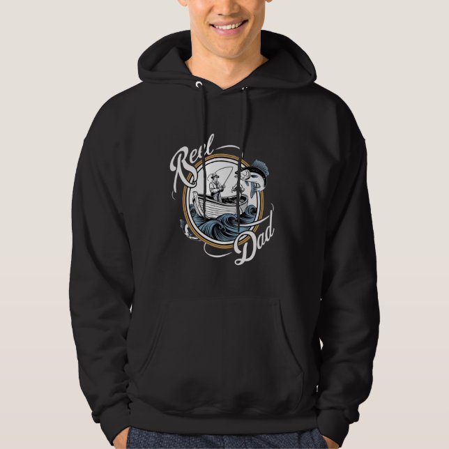 Reel Cool Grandpa Fishing Dad Funny Father's Day F Hoodie (Front)