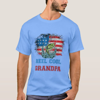Reel Cool Grandpa Fishing Day 4th Of July Independ T-Shirt